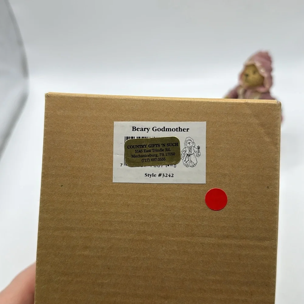 Vtg Shoe Box Bears Boyds Figurine Collectible Moveable Beary Godmother Decor